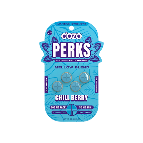 DOZO PERKS Maximum Strength 7-Hydroxy Kratom Chewables in Chill Berry Flavor