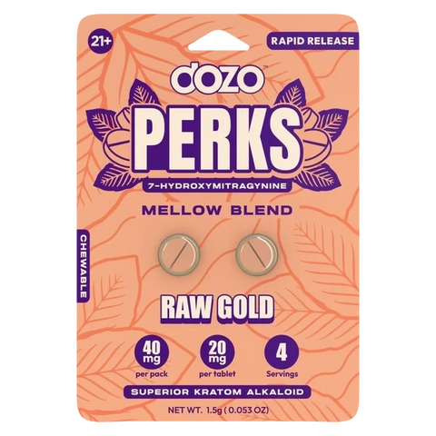 Perks Dozo Raw Gold 2-Pack - 7-Hydroxymitragynine Chewables for natural tranquility