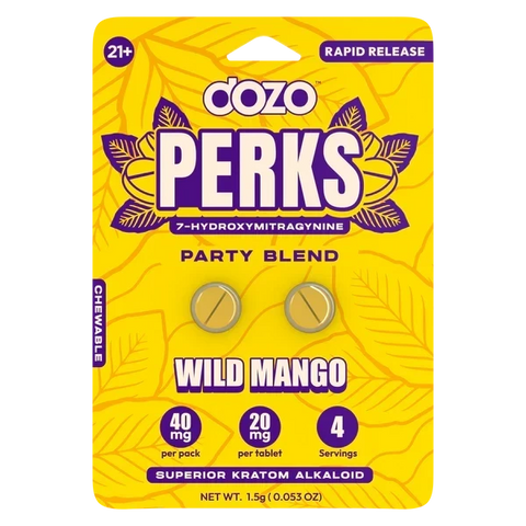 Perks Dozo Wild Mango 2-Pack - Chewable Energizing Kratom Tablets