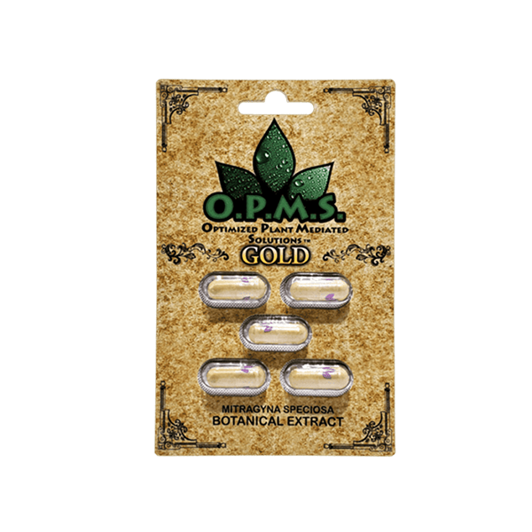 OPMS Gold 5-Pack Kratom Capsules