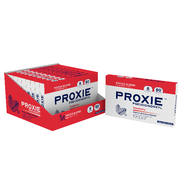 Proxie Focus Blend Raspberry Packaging showing premium nootropic product