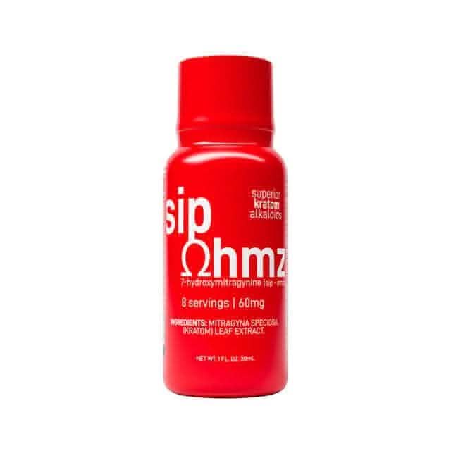 Close-up of Sip Ohmz 7-Hydroxymitragynine Shots liquid ohmz kratom extract