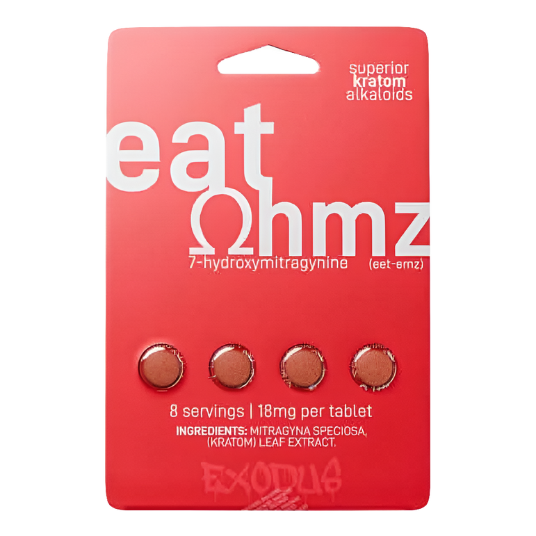 Eat Ohmz 7-Hydroxymitragynine Kratom Tablets 4 Pack packaging