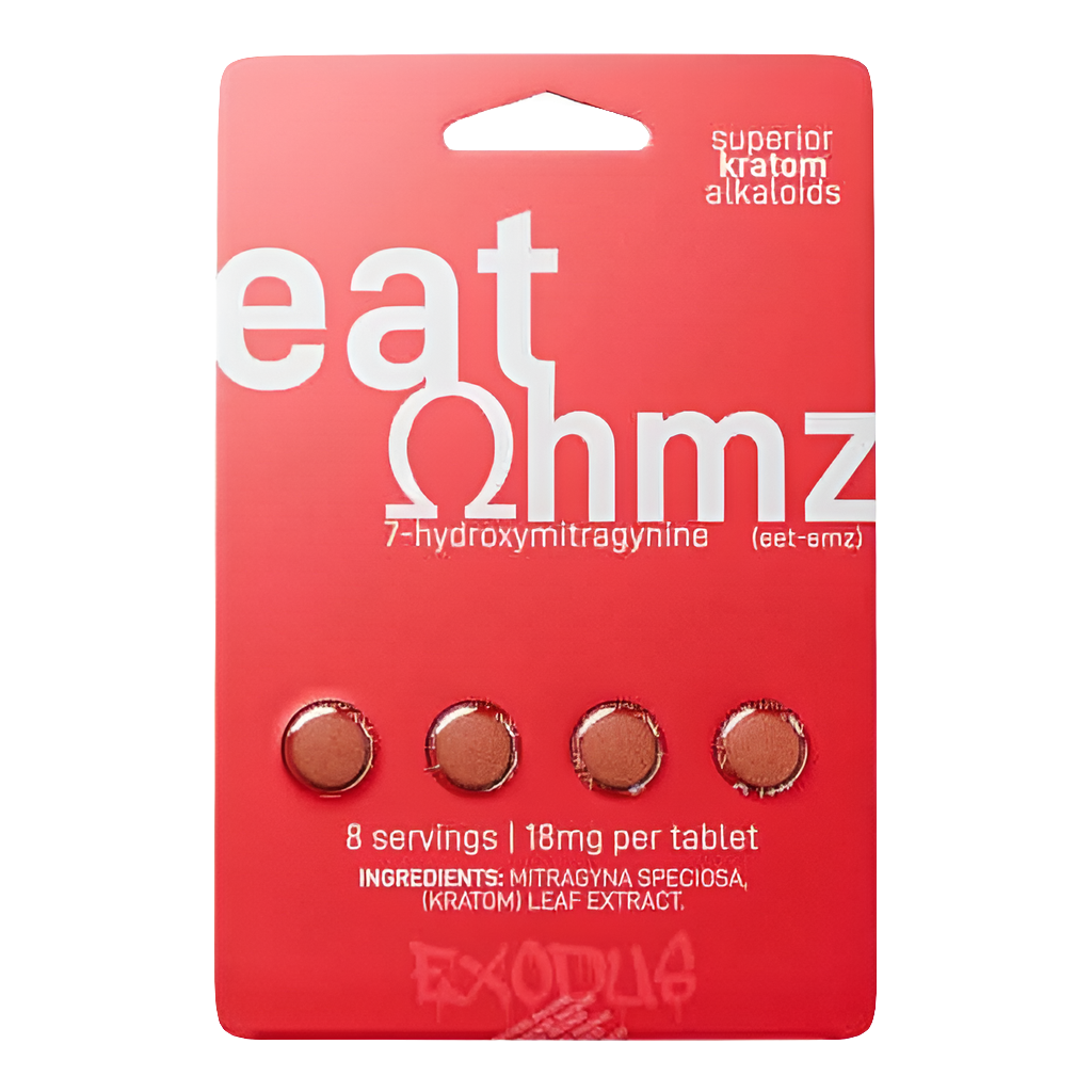 Eat Ohmz 7-Hydroxymitragynine Kratom Tablets 4 Pack packaging