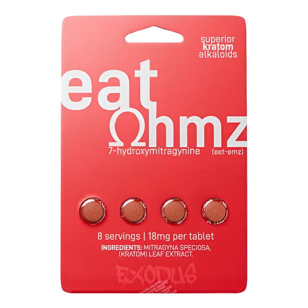 Eat Ohmz 7-Hydroxymitragynine Kratom Tablets 4 Pack packaging