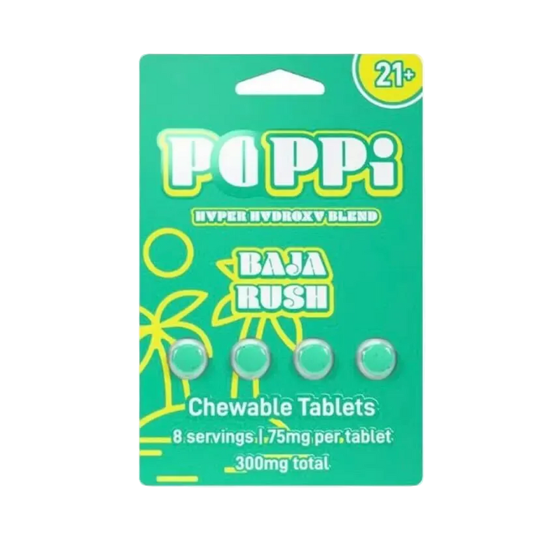 Poppi - Baja Rush 4ct 75mg 300TMG Kratom Capsules