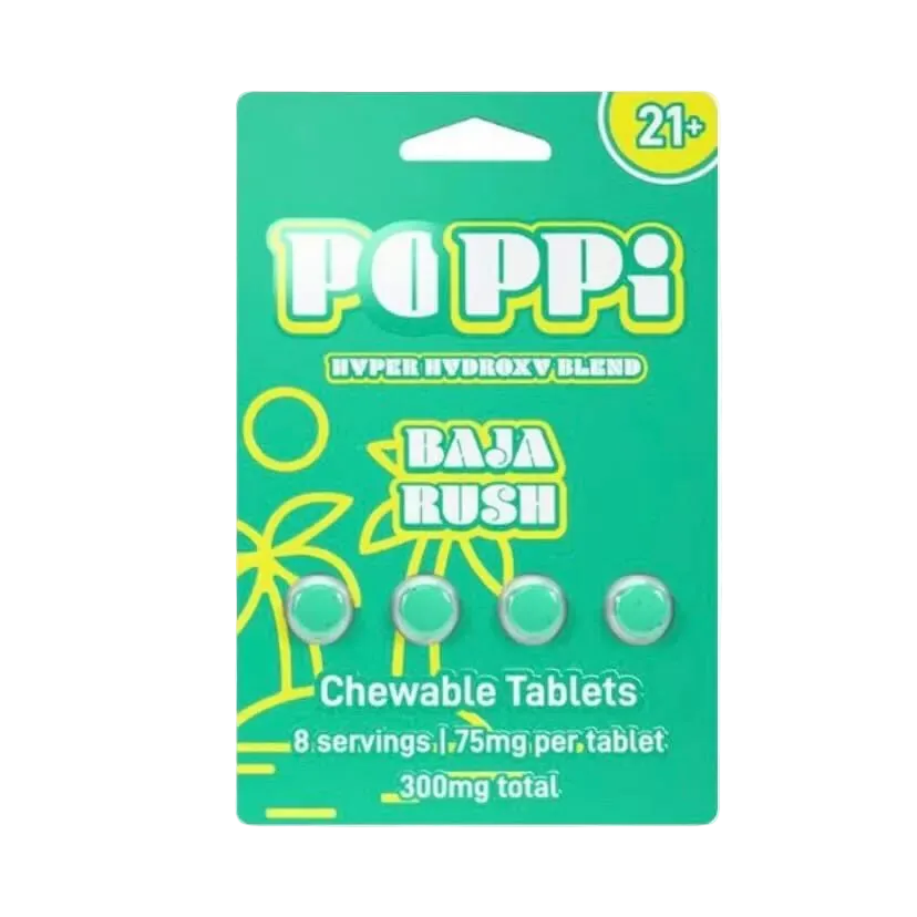 Poppi - Baja Rush 4ct 75mg 300TMG Kratom Capsules