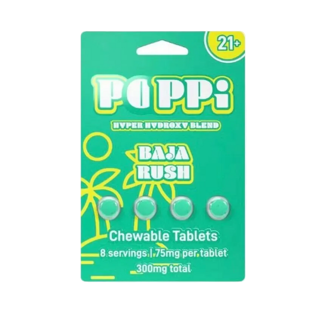 Poppi - Baja Rush 4ct 75mg 300TMG Kratom Capsules