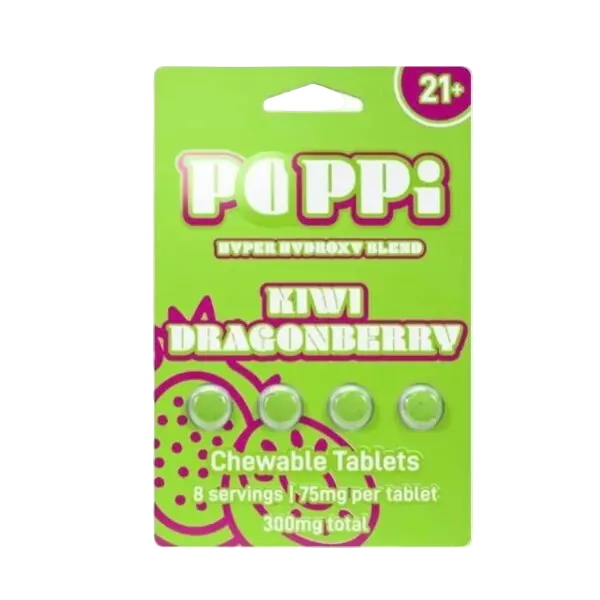 Poppi Kiwi Dragonberry 4ct 75mg 300TMG - Sparkling Gut Health Tonic