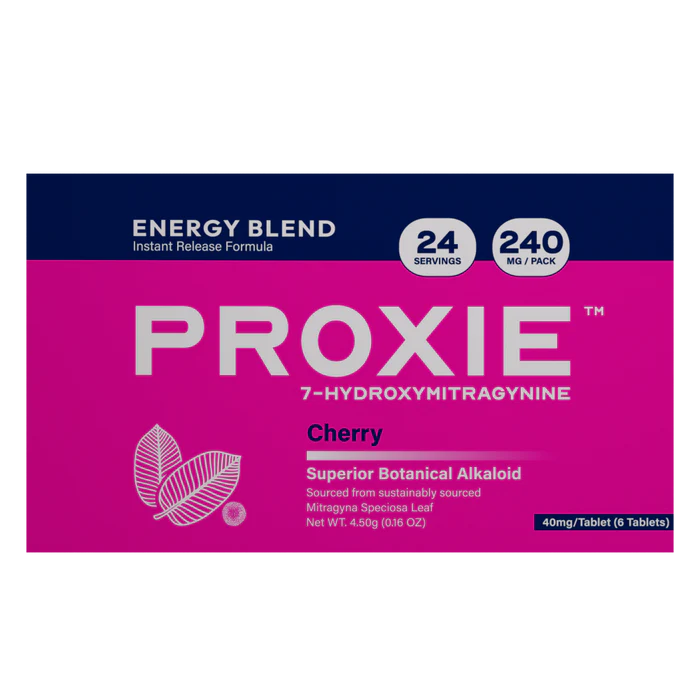 Proxie Energy Blend Cherry 240MG fast-acting 7-hydroxymitragynine tablets with cherry flavor
